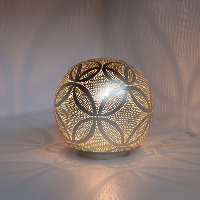 TABLE LAMP BALL CRC SILVER PLATED 20     - TABLE LAMPS